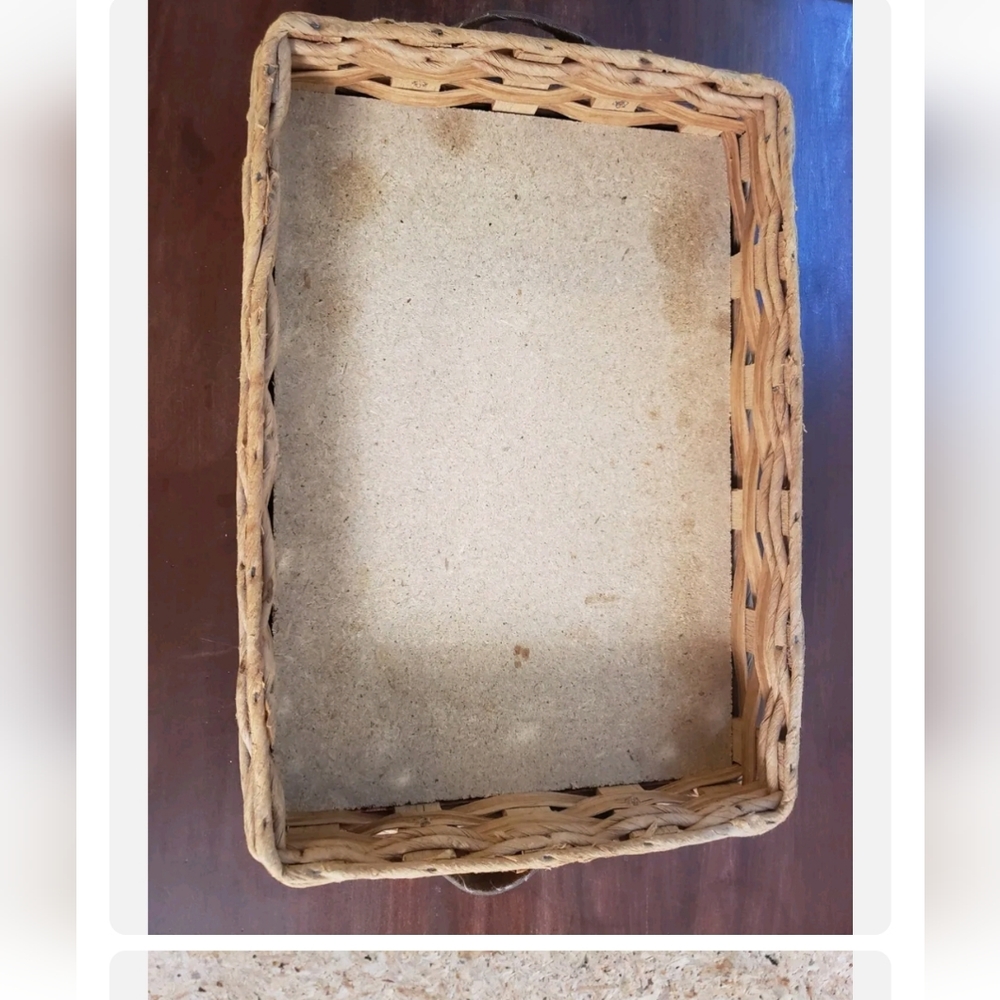 VTG Corning Rectangular Wicker/Rattan Basket/Tray Made For Pyrex Casserole #233